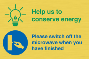 CC10738: Help us to conserve energy - Switch off the microwave when you have finished