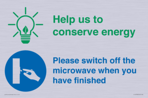 CC10738: Help us to conserve energy - Switch off the microwave when you have finished