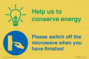 CC10738: Help us to conserve energy - Switch off the microwave when you have finished