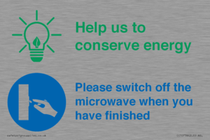CC10738: Help us to conserve energy - Switch off the microwave when you have finished