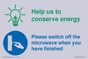 CC10738: Help us to conserve energy - Switch off the microwave when you have finished