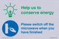CC10738: Help us to conserve energy - Switch off the microwave when you have finished