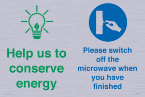 CC10738: Help us to conserve energy - Switch off the microwave when you have finished