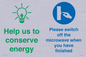 CC10738: Help us to conserve energy - Switch off the microwave when you have finished