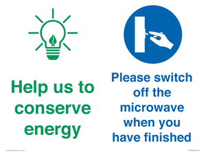 CC10738: Help us to conserve energy - Switch off the microwave when you have finished