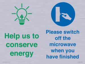 CC10738: Help us to conserve energy - Switch off the microwave when you have finished