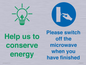 CC10738: Help us to conserve energy - Switch off the microwave when you have finished