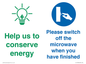CC10738: Help us to conserve energy - Switch off the microwave when you have finished