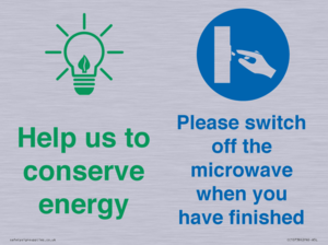 CC10738: Help us to conserve energy - Switch off the microwave when you have finished