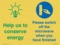 CC10738: Help us to conserve energy - Switch off the microwave when you have finished