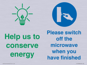 CC10738: Help us to conserve energy - Switch off the microwave when you have finished