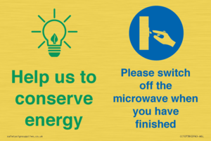 CC10738: Help us to conserve energy - Switch off the microwave when you have finished