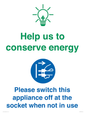 CC10740: Help us to conserve energy - Unplug the kettle when finished
