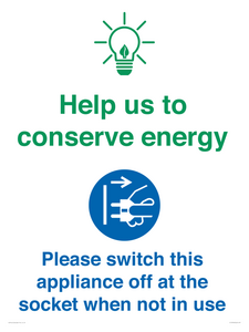 CC10740: Help us to conserve energy - Unplug the kettle when finished