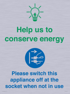 CC10740: Help us to conserve energy - Unplug the kettle when finished