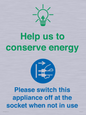 CC10740: Help us to conserve energy - Unplug the kettle when finished