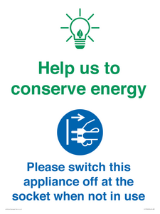 CC10740: Help us to conserve energy - Unplug the kettle when finished