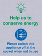 CC10740: Help us to conserve energy - Unplug the kettle when finished