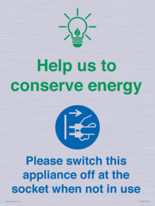 CC10740: Help us to conserve energy - Unplug the kettle when finished