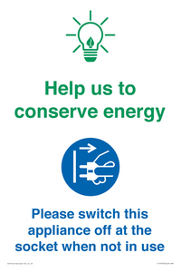 CC10740: Help us to conserve energy - Unplug the kettle when finished