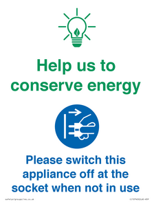 CC10740: Help us to conserve energy - Unplug the kettle when finished