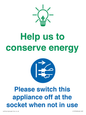 CC10740: Help us to conserve energy - Unplug the kettle when finished