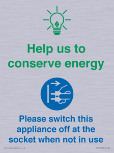 CC10740: Help us to conserve energy - Unplug the kettle when finished
