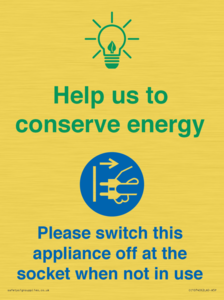 CC10740: Help us to conserve energy - Unplug the kettle when finished