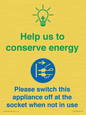 CC10740: Help us to conserve energy - Unplug the kettle when finished