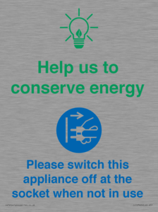 CC10740: Help us to conserve energy - Unplug the kettle when finished