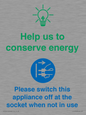 CC10740: Help us to conserve energy - Unplug the kettle when finished