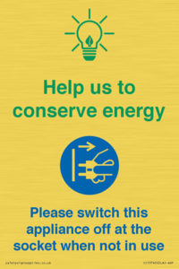 CC10740: Help us to conserve energy - Unplug the kettle when finished