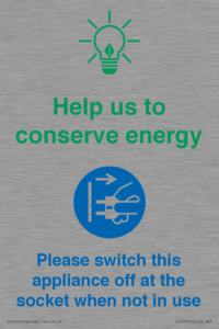 CC10740: Help us to conserve energy - Unplug the kettle when finished