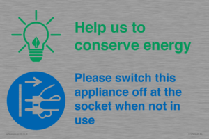 CC10740: Help us to conserve energy - Unplug the kettle when finished