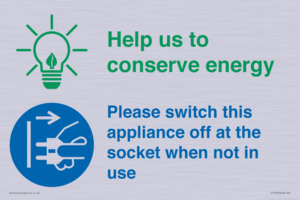 CC10740: Help us to conserve energy - Unplug the kettle when finished