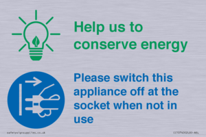 CC10740: Help us to conserve energy - Unplug the kettle when finished