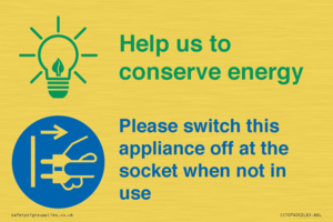 CC10740: Help us to conserve energy - Unplug the kettle when finished