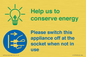 CC10740: Help us to conserve energy - Unplug the kettle when finished