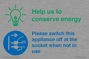 CC10740: Help us to conserve energy - Unplug the kettle when finished