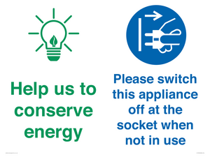 CC10740: Help us to conserve energy - Unplug the kettle when finished