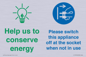 CC10740: Help us to conserve energy - Unplug the kettle when finished