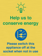 CC10746: Help us to conserve energy - Switch this appliance off at the socket when not in use