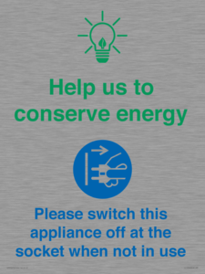 CC10746: Help us to conserve energy - Switch this appliance off at the socket when not in use