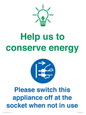 CC10746: Help us to conserve energy - Switch this appliance off at the socket when not in use