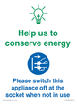 CC10746: Help us to conserve energy - Switch this appliance off at the socket when not in use