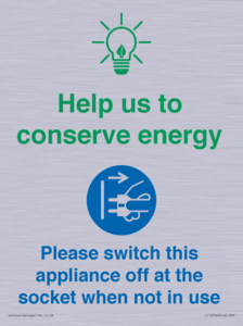 CC10746: Help us to conserve energy - Switch this appliance off at the socket when not in use