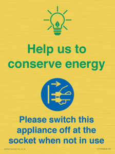 CC10746: Help us to conserve energy - Switch this appliance off at the socket when not in use