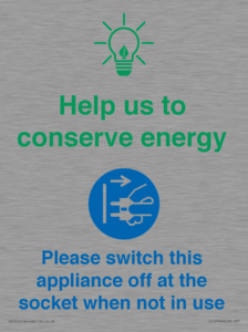 CC10746: Help us to conserve energy - Switch this appliance off at the socket when not in use