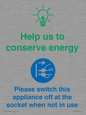 CC10746: Help us to conserve energy - Switch this appliance off at the socket when not in use