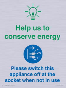 CC10746: Help us to conserve energy - Switch this appliance off at the socket when not in use